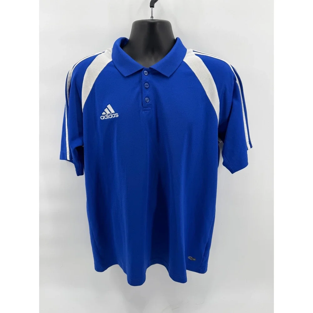 Adidas ClimaCool‎ Royal Blue 3-Stripe Golf Polo - Men's Large